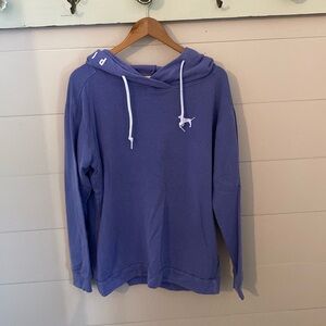 Pink women’s medium oversized purple hoodie with side pockets.